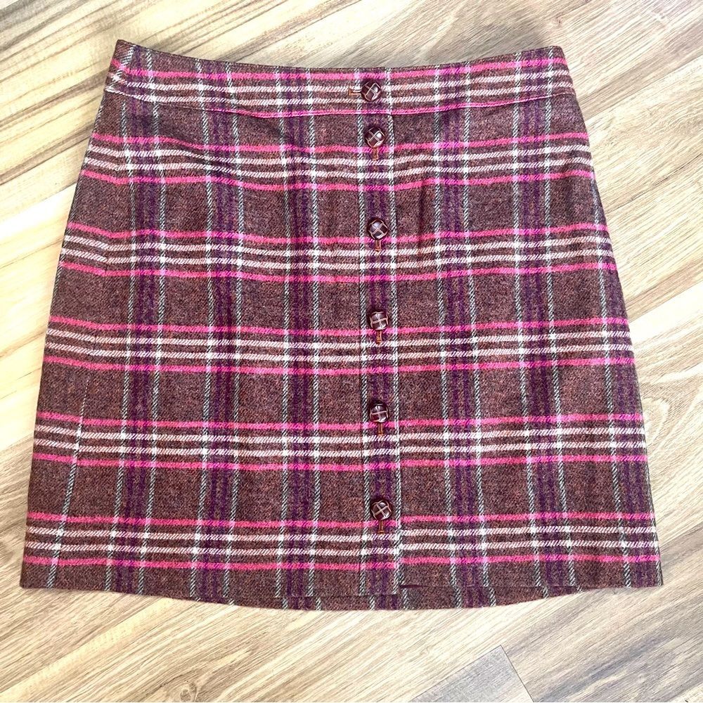 Talbots Wool-Blend Plaid Skirt Sz 14 petite